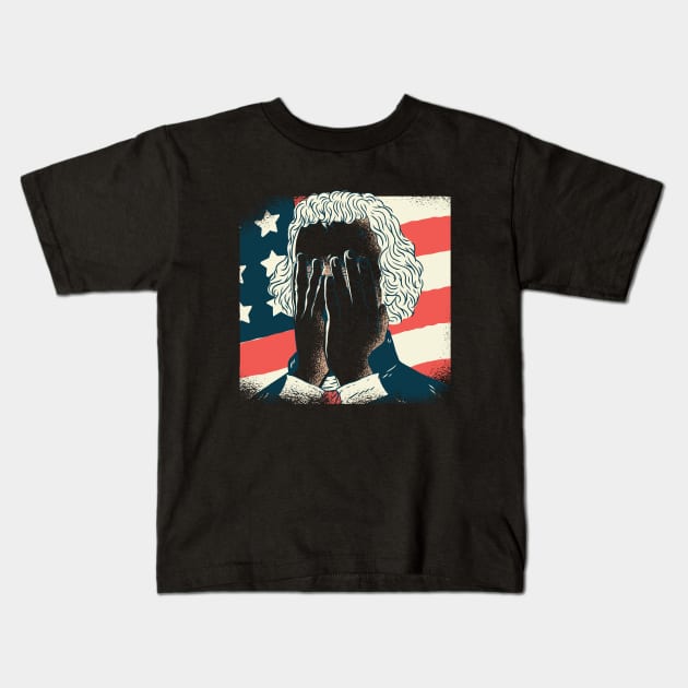 Head Shaking Thomas Jefferson Facepalm, A Fun Gift For Liberals Kids T-Shirt by BamBam